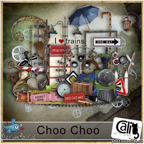 Интересный железнодорожный скрап-комплект - Choo Choo