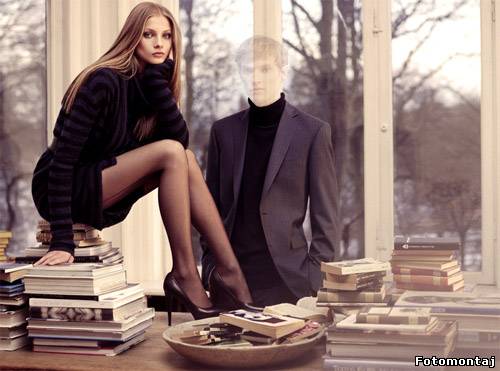 Шаблон для Photoshop - с красивой девушкой