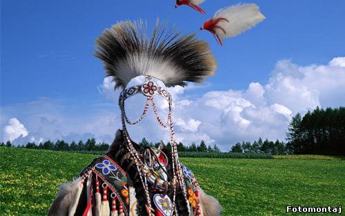 Шаблон мужской - В костюме индейского вождя